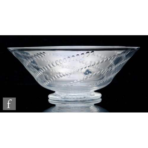 434 - A 1930s Art Deco clear crystal glass bowl by Helen Munro Turner for Edinburgh & Leigh Flint Glas... 