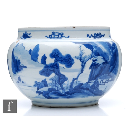 124 - A Chinese late 17th Century Kangxi period  (1661-1722) jar, the globular jar with wide slightly ever... 