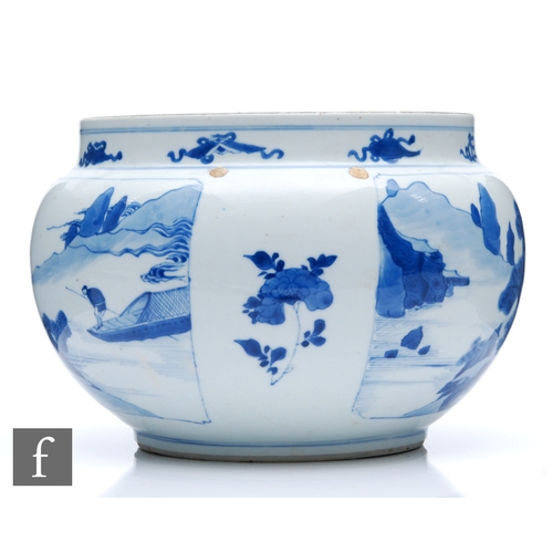 124 - A Chinese late 17th Century Kangxi period  (1661-1722) jar, the globular jar with wide slightly ever... 