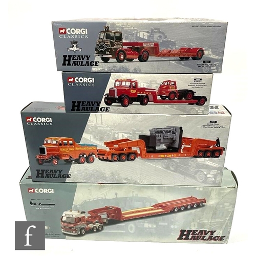 9018 - Four Corgi Heavy Haulage 1:50 scale diecast models, CC12404 Chris Bennett Volvo, Jeep Dolly & Ki... 