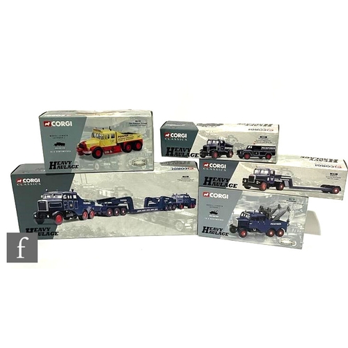 9019 - Five Corgi Heavy Haulage 1:50 scale diecast models, 17701 Pickfords 2 Scammell Constructors and 24 W... 