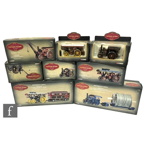 9020 - Eight Corgi Vintage Glory of Steam Fowler B6 diecast models, 80106, 80105, 80101, 80108, 80112, 8010... 