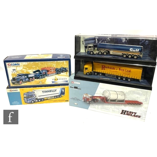 9060 - Five assorted Corgi die cast models, to include AN13710 Scania R Series Curtainside, 55201 Pickfords... 