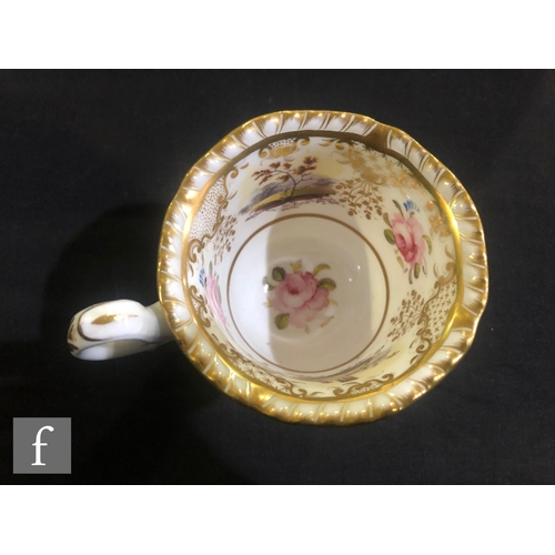 73 - A collection of early 19th Century H & R Daniel teawares comprising a teapot of melon form raise... 