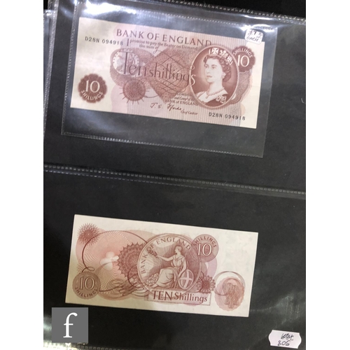 508 - A cut cancelled five pound Durham banknote no 681 dated 1889, a similar Stockton on Tees five pound ... 