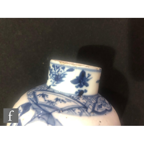 166 - A 19th Century Chinese blue and white vase of ovoid form, with short upright neck, decorated in unde... 