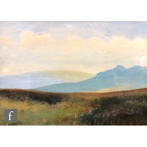 9092 - FREDERICK JOHN WIDGERY (1861-1942) - Dartmoor landscape, gouache, signed, framed, 26cm x 37cm, frame... 