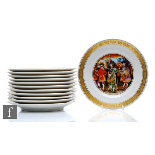 9019 - A set of twelve Royal Copenhagen 'The Hans Christian Anderson Plates' with a printed design to the c... 