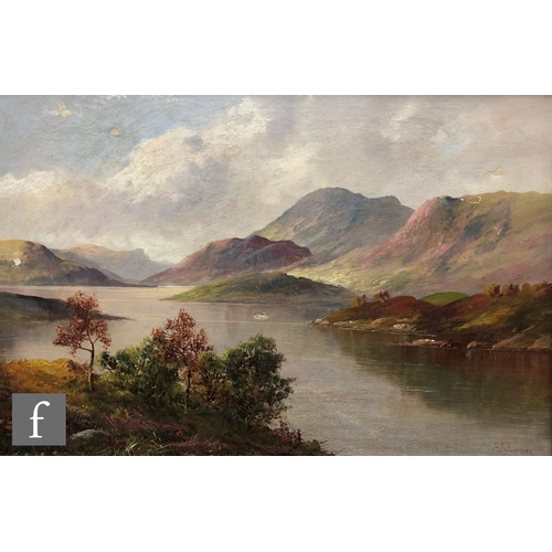 9111 - F. Y. JAMIESON (EARLY 20TH CENTURY) - A Scottish loch scene, oil on canvas, signed, framed, 41cm x 6... 