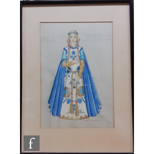 600 - Albert Wainwright (1898-1943) - 'Hamlet - Ophelia', a costume design, watercolour, signed, framed, 3... 