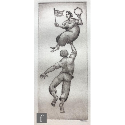 602 - Bayard Osborn (1922-2012) - Balancing act, etching, signed in pencil and numbered 1/100, unframed, 1... 