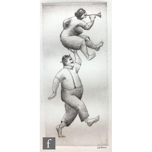 602 - Bayard Osborn (1922-2012) - Balancing act, etching, signed in pencil and numbered 1/100, unframed, 1... 