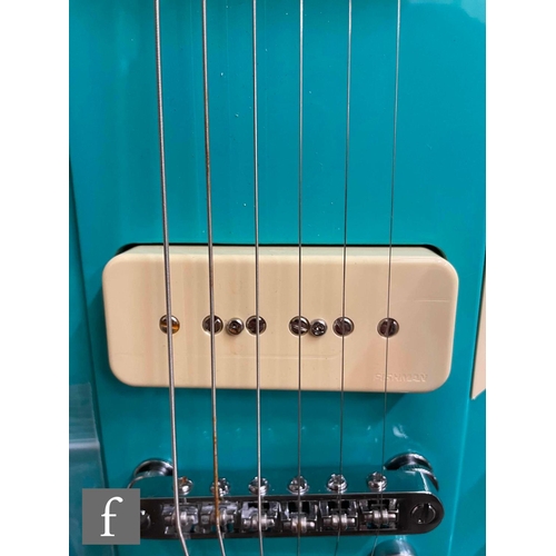 5077 - A Reverend Greg Koch 90 guitar right handed, Tosa Turquoise, Serial number 49134, sold as new in box... 