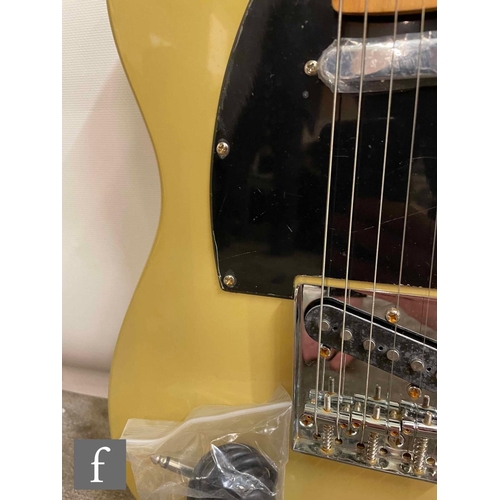 5078 - A Jet JT300 BTS right handed guitar, yellow, sold as new in box, some light corrosion to the pick up... 