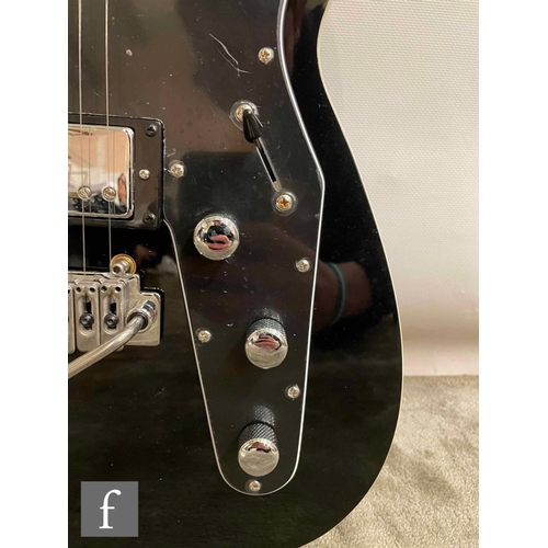 5081 - A Reverend Double Agent W guitar, right handed, Midnight Black, Serial Number 54246, sold as new in ... 