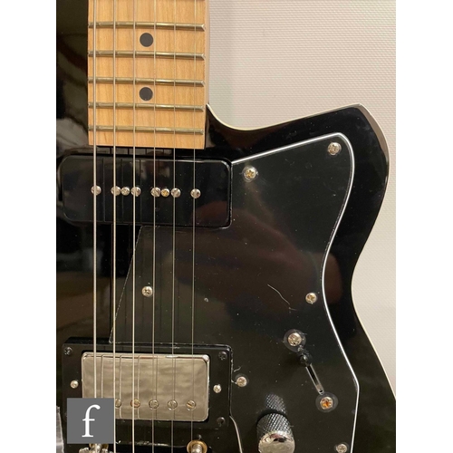 5081 - A Reverend Double Agent W guitar, right handed, Midnight Black, Serial Number 54246, sold as new in ... 