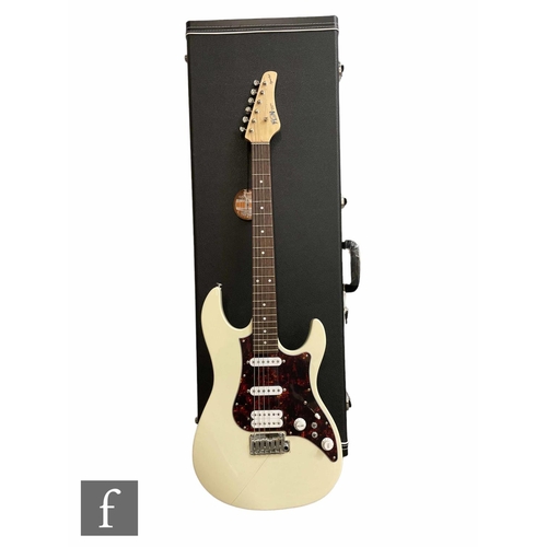 5099 - A Fujigen FGN Expert OS Right Handed guitar, White, Serial Number C220264, sold as new in box with h... 