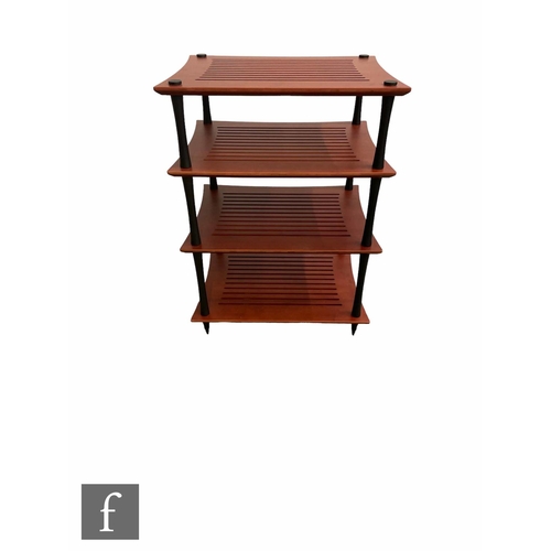 5130 - A Quadraspire Q4EVO four tier Wooden and metal frame hi-fi and AV rack, bamboo finish. Sold as unuse... 