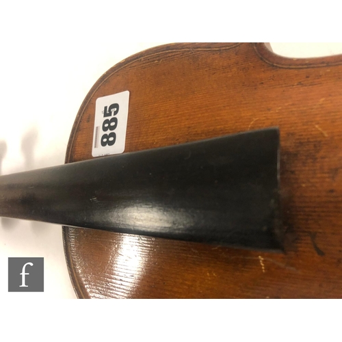 9162 - An early 20th Century Italian violin labelled Bartholomeo Obizi, Verona, length of back excluding th... 