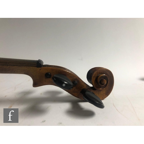 9162 - An early 20th Century Italian violin labelled Bartholomeo Obizi, Verona, length of back excluding th... 