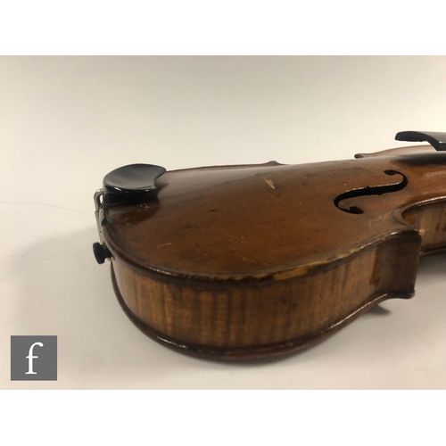 9162 - An early 20th Century Italian violin labelled Bartholomeo Obizi, Verona, length of back excluding th... 