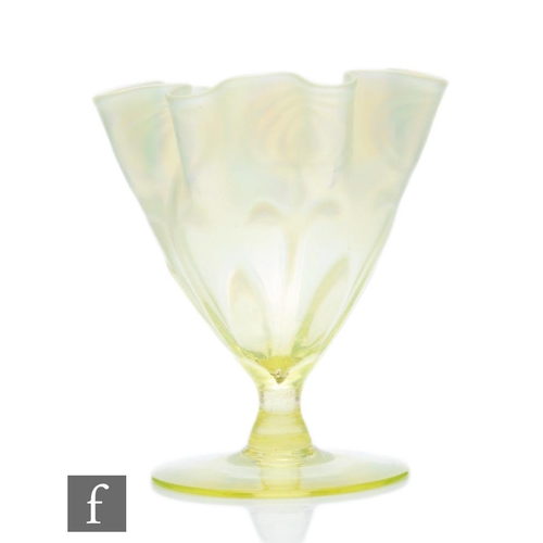 6 - John Walsh Walsh - An early 20th Century glass vase in the Tulip pattern, of conical form with wave ... 