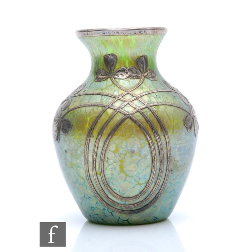 26 - Loetz - An early 20th century Creta Papillion glass vase, of shouldered ovoid form with flared neck,... 