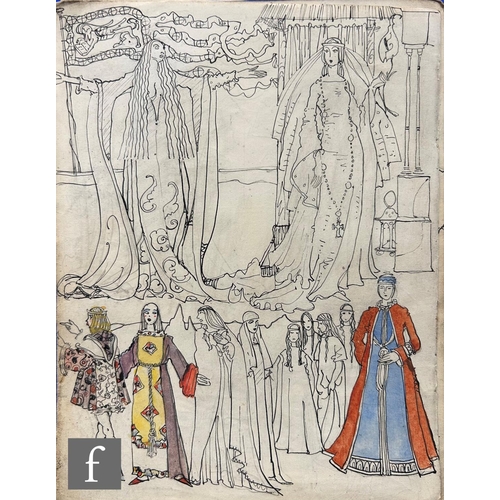 585 - Albert Wainwright (1898-1943) - A study depicting a sketch for costumes designs for the stage produc... 