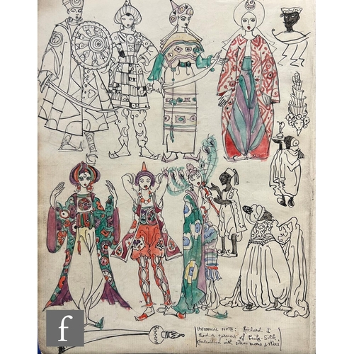 585 - Albert Wainwright (1898-1943) - A study depicting a sketch for costumes designs for the stage produc... 