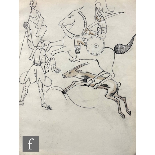 594 - Albert Wainwright (1898-1943) - 'Orient', a sketch depicting various figures in traditional dress, t... 