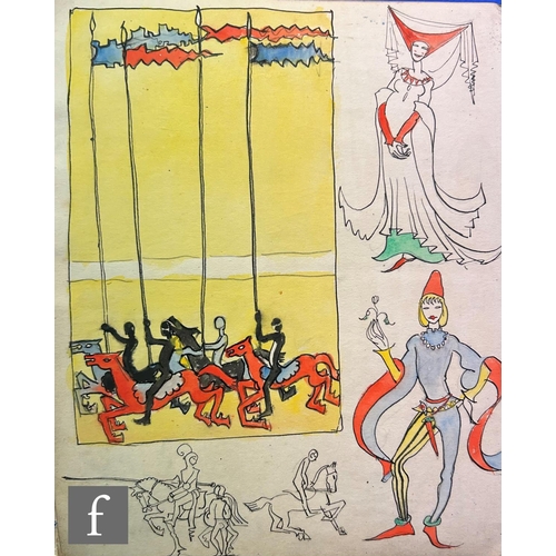 596 - Albert Wainwright (1898-1943) - A sketch depicting six set designs for various stage productions, to... 