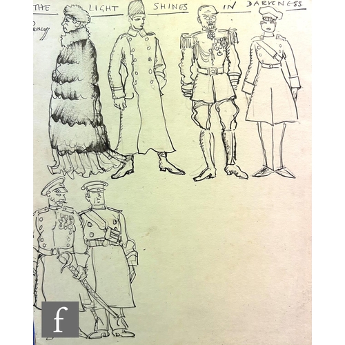 596 - Albert Wainwright (1898-1943) - A sketch depicting six set designs for various stage productions, to... 