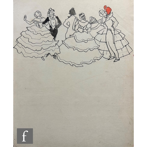 596 - Albert Wainwright (1898-1943) - A sketch depicting six set designs for various stage productions, to... 