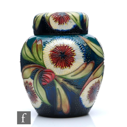 271 - Nicola Slaney - Moorcroft Pottery - A boxed ginger jar and cover decorated in the Albany pattern, pa... 