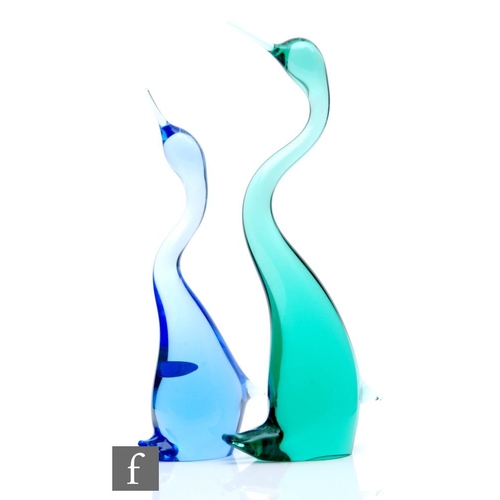 675 - Miloslav Janku - Zelezny Brod - Two mid 20th Century Czechoslovakian glass sculptures formed as styl... 