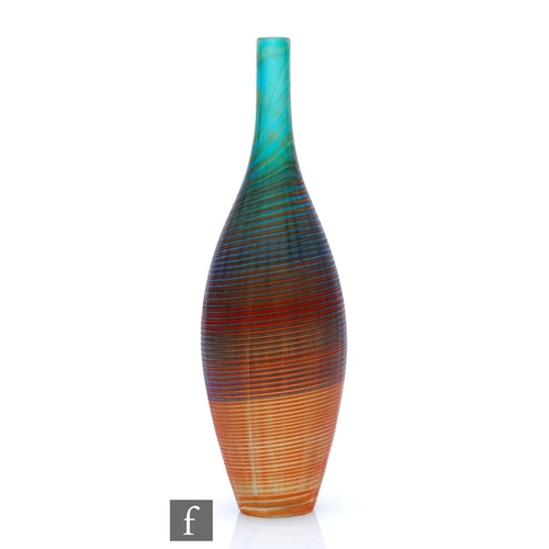 1186 - Amy Cushing - Mosquito Design - A contemporary glass vase of bottle form in the Murano style, with c... 