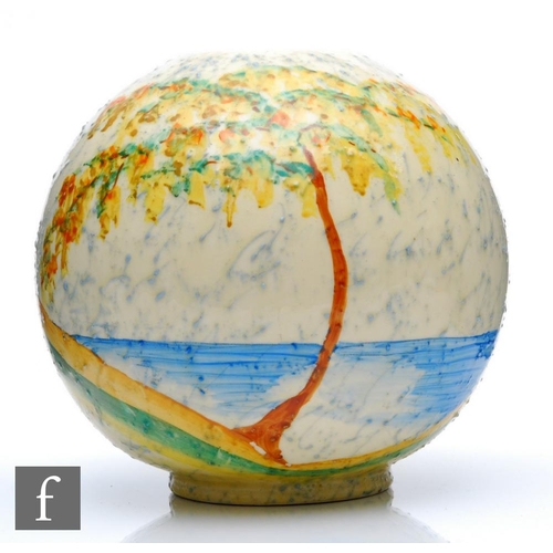 297 - Clarice Cliff - Patina Coastal - A shape 370 globe vase circa 1932, hand painted with a stylised coa... 