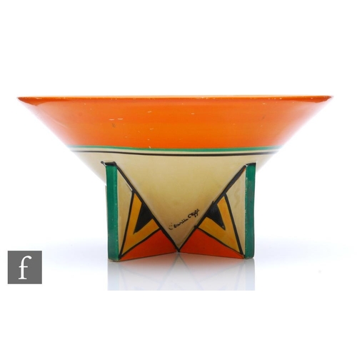 381 - Clarice Cliff - Double V - A shape 383 conical bowl circa 1930, hand painted with chevron and stylis... 