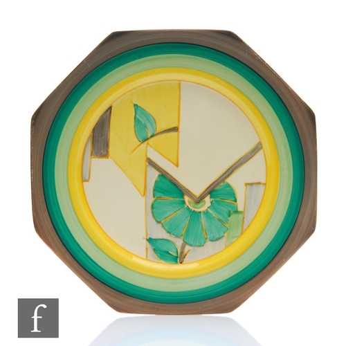 415 - Clarice Cliff - Moonflower - A large octagonal plate circa 1933, hand painted with an abstract flowe... 