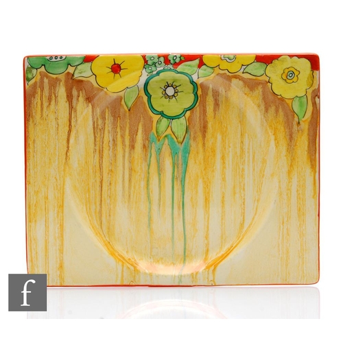 416 - Clarice Cliff - Jonquil - A large Biarritz plate circa 1934, hand painted with stylised flowers and ... 