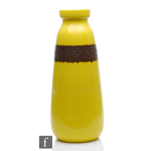 970 - Unknown - A post war West German fat lava vase of tapering shouldered form with collar neck, in a ye... 