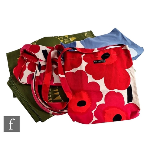 1192 - Maija Isola - Marimekko - Two contemporary cotton bags both printed in the Unikko red pattern, toget... 