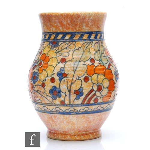 506 - Charlotte Rhead - Crown Ducal - A large 1930s Art Deco vase decorated in the Byzantine pattern, prin... 