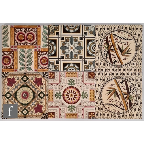 72 - Various - Six late 19th Century 6 inch dust pressed tiles comprising two Jackson Bros examples with ... 