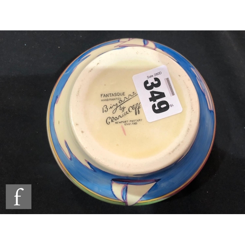 349 - Clarice Cliff - Gibraltar - An Ivor shape bowl circa 1932, hand painted with a stylised coastal land... 