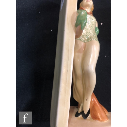 475 - Clarice Cliff - Betty Sylvester - The Showgirl - A single book end circa 1936, modelled as a showgir... 