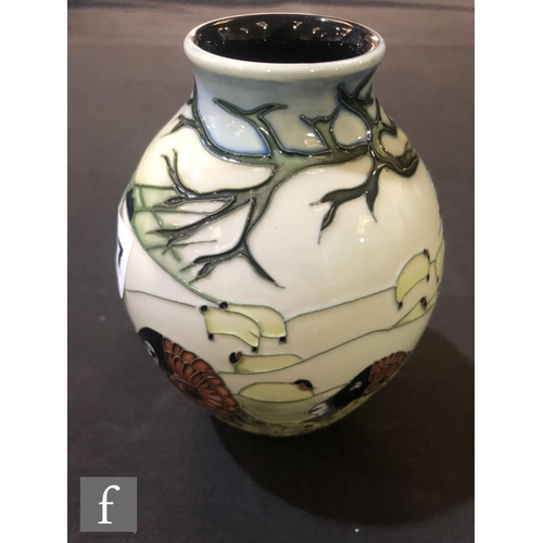 257 - Philip Gibson - Moorcroft Pottery - A vase of swollen form decorated in the Swaledale pattern, print... 