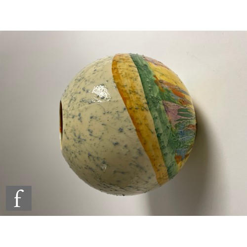 297 - Clarice Cliff - Patina Coastal - A shape 370 globe vase circa 1932, hand painted with a stylised coa... 