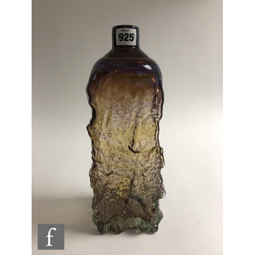 925 - Michael Harris - Mdina - A large textured form bottle vase circa 1970, of rectangular section with r... 