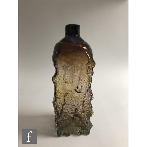 925 - Michael Harris - Mdina - A large textured form bottle vase circa 1970, of rectangular section with r... 